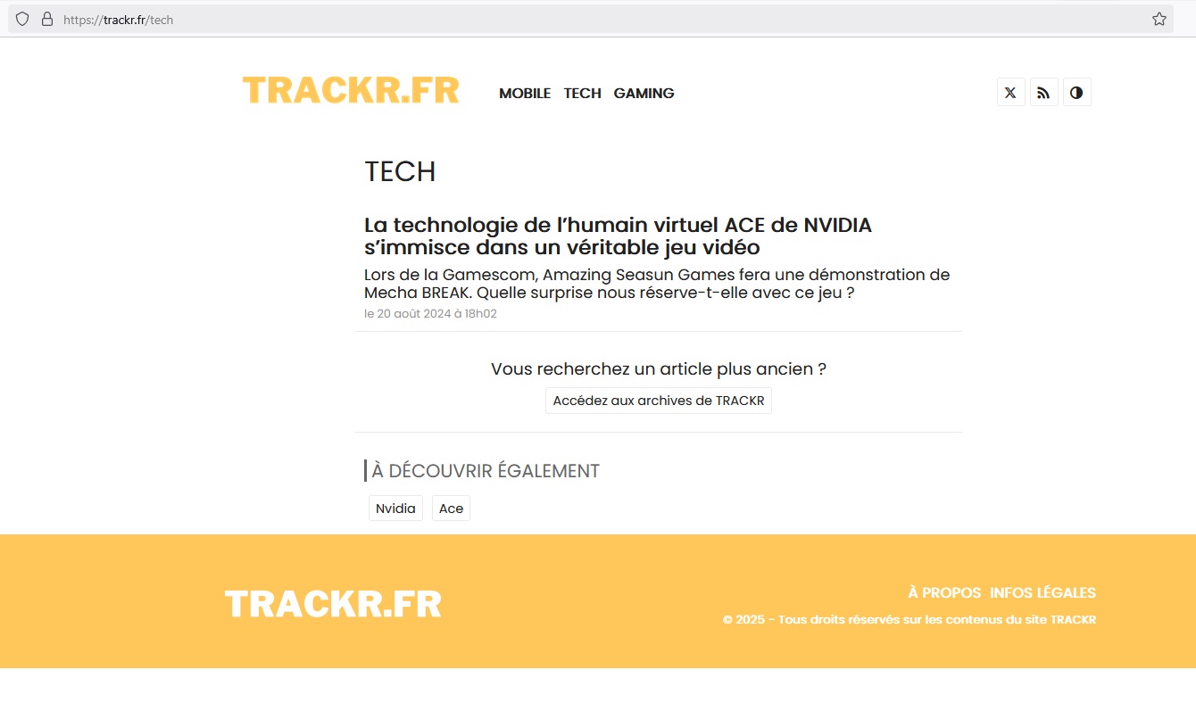 Trackr.fr Tech